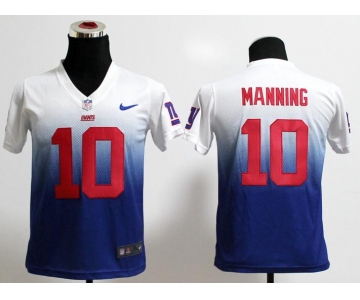 nike youth nfl jerseys new york giants #10 eli manning white-blue[nike drift fashion][second version]