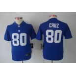 nike youth nfl jerseys new york giants #80 cruz blue[nike limited]