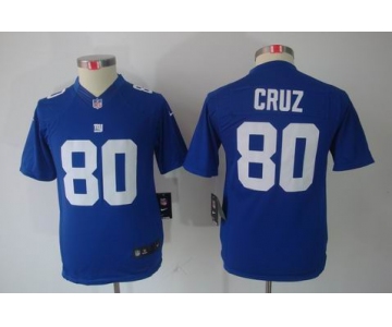 nike youth nfl jerseys new york giants #80 cruz blue[nike limited]