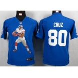 nike youth nfl jerseys new york giants #80 cruz blue[portrait fashion]