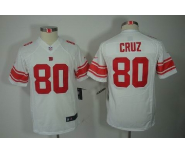 nike youth nfl jerseys new york giants #80 cruz white[nike limited]