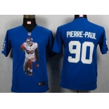 nike youth nfl jerseys new york giants #90 pierre-paul blue[portrait fashion]