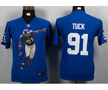 nike youth nfl jerseys new york giants #91 tuck blue[portrait fashion]