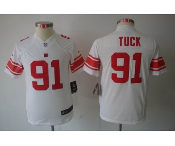 nike youth nfl jerseys new york giants #91 tuck white[nike limited]