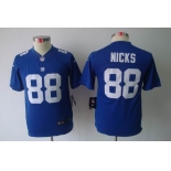 nike youth nfl nfl jerseys new york giants #88 nicks blue[nike limited]