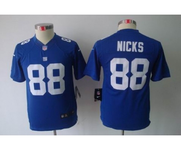 nike youth nfl nfl jerseys new york giants #88 nicks blue[nike limited]