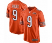 Men Nick #9 Foles Chicago Bears Game 100th Season Jersey - Orange