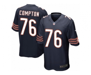 Men Nike Chicago Bears #76 Tom Compton Game Navy Blue Team Color NFL Jersey