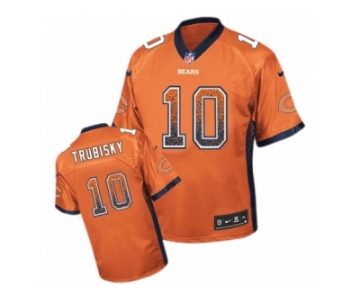 Men's Nike Chicago Bears #10 Mitchell Trubisky Elite Orange Drift Fashion NFL Jersey