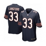 Men's Nike Chicago Bears #33 Jeremy Langford Game Navy Blue Team Color NFL Jersey