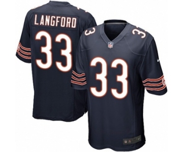 Men's Nike Chicago Bears #33 Jeremy Langford Game Navy Blue Team Color NFL Jersey