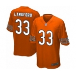 Men's Nike Chicago Bears #33 Jeremy Langford Game Orange Alternate NFL Jersey