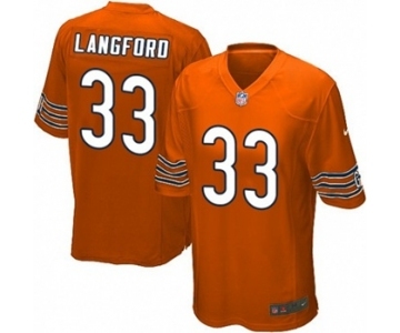 Men's Nike Chicago Bears #33 Jeremy Langford Game Orange Alternate NFL Jersey