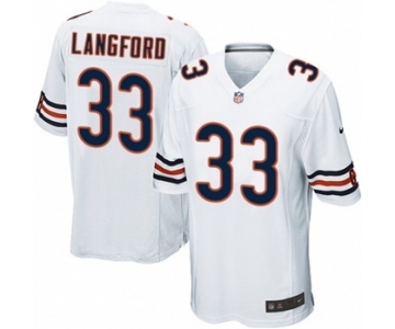 Men's Nike Chicago Bears #33 Jeremy Langford Game White NFL Jersey