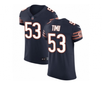 Men Nike Chicago Bears #53 John Timu Navy Blue Team Color Vapor Untouchable Elite Player NFL Jersey