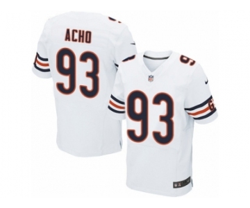 Men Nike Chicago Bears #93 Sam Acho Elite White NFL Jersey