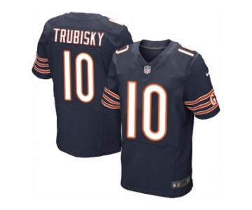 Men's Nike Chicago Bears #10 Mitchell Trubisky Elite Navy Blue Team Color NFL Jersey