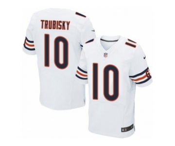 Men's Nike Chicago Bears #10 Mitchell Trubisky Elite White NFL Jersey