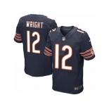 Men's Nike Chicago Bears #12 Kendall Wright Elite Navy Blue Team Color NFL Jersey