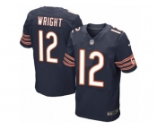 Men's Nike Chicago Bears #12 Kendall Wright Elite Navy Blue Team Color NFL Jersey