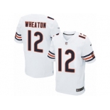 Men's Nike Chicago Bears #12 Markus Wheaton Elite White NFL Jersey