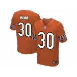 Men's Nike Chicago Bears #30 B.W. Webb Elite Orange Alternate NFL Jersey