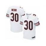 Men's Nike Chicago Bears #30 B.W. Webb Elite White NFL Jersey