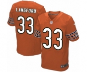 Men's Nike Chicago Bears #33 Jeremy Langford Elite Orange Alternate NFL Jersey