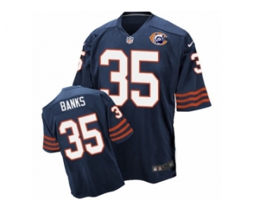 Men's Nike Chicago Bears #35 Johnthan Banks Elite Navy Blue Throwback NFL Jersey