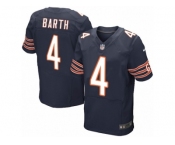 Men's Nike Chicago Bears #4 Connor Barth Elite Navy Blue Team Color NFL Jersey