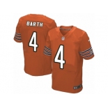 Men's Nike Chicago Bears #4 Connor Barth Elite Orange Alternate NFL Jersey