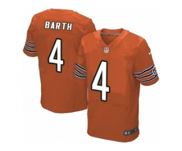 Men's Nike Chicago Bears #4 Connor Barth Elite Orange Alternate NFL Jersey