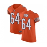 Men's Nike Chicago Bears #64 Eric Kush Orange Alternate Vapor Untouchable Elite Player NFL Jersey