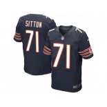 Men's Nike Chicago Bears #71 Josh Sitton Elite Navy Blue Team Color NFL Jersey