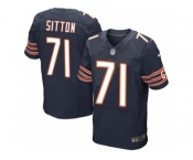 Men's Nike Chicago Bears #71 Josh Sitton Elite Navy Blue Team Color NFL Jersey