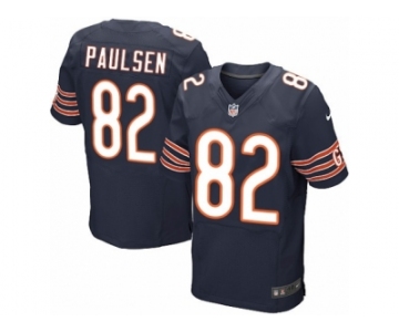 Men's Nike Chicago Bears #82 Logan Paulsen Elite Navy Blue Team Color NFL Jersey