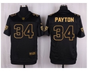 Nike Chicago Bears #34 Walter Payton Black Pro Line Gold Collection Jersey[Elite]