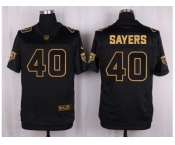 Nike Chicago Bears #40 Gale Sayers Black Pro Line Gold Collection Jersey[Elite]