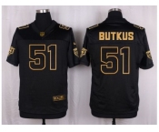 Nike Chicago Bears #51 Dick Butkus Black Pro Line Gold Collection Jersey[Elite]