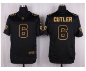 Nike Chicago Bears #6 Jay Cutler Black Pro Line Gold Collection Jersey[Elite]