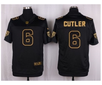 Nike Chicago Bears #6 Jay Cutler Black Pro Line Gold Collection Jersey[Elite]