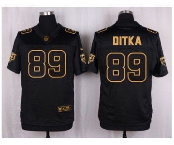 Nike Chicago Bears #89 Mike Ditka Black Pro Line Gold Collection Jersey[Elite]