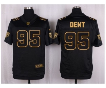 Nike Chicago Bears #95 Richard Dent Black Pro Line Gold Collection Jersey[Elite]