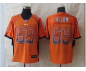 nike chicago bears #69 allen orange [Elite USA flag fashion]