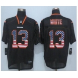 nike nfl jerseys chicago bears #13 white black[Elite USA flag fashion][white]