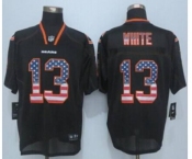 nike nfl jerseys chicago bears #13 white black[Elite USA flag fashion][white]