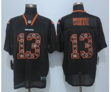 nike nfl jerseys chicago bears #13 white black[Elite united sideline][white]