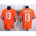 nike nfl jerseys chicago bears #13 white orange[Elite][white]