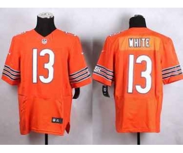 nike nfl jerseys chicago bears #13 white orange[Elite][white]