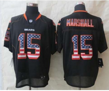 nike nfl jerseys chicago bears #15 brandon marshall black[Elite USA flag fashion]